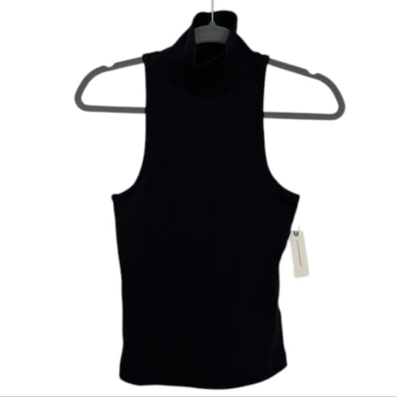 Anthropologie Tops - Black Anthropologie Maeve Women's Ribbed Halter Turtleneck Tank Top